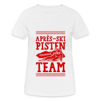 L’équipe des pistes de ski d’Apres - T-shirt respirant Femme - blanc - Devant - AI Model Female 172 dark (172cm)