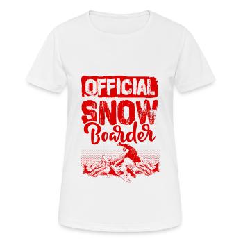 Official Snowboarder - Women's Breathable T-Shirt - white - Front - AI Model Female 172 dark (172cm)