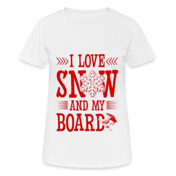 I love Snowboarding - Frauen T-Shirt atmungsaktiv - Weiß - Vorne - AI Model Female 172 dark (172cm)