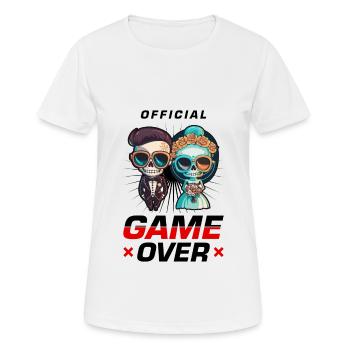 Wedding Couple Game Over Bridal Couple Jga - Women's Breathable T-Shirt - white - Front - AI Model Female 172 dark (172cm)