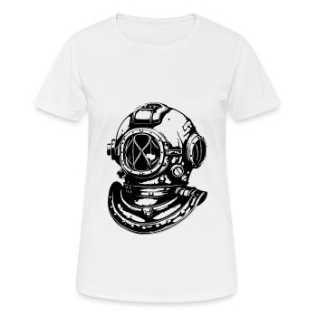 Taucherhelm Apnoe Vintage Tauchen - Frauen T-Shirt atmungsaktiv - Weiß - Vorne - AI Model Female 172 dark (172cm)