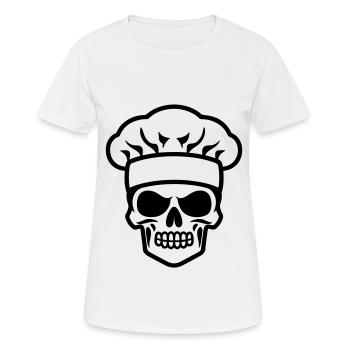 Crâne de cuisinier - T-shirt respirant Femme - blanc - Devant - AI Model Female 172 dark (172cm)