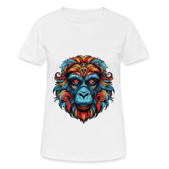Affe Portrait - Frauen T-Shirt atmungsaktiv - Weiß - Vorne - AI Model Female 172 dark (172cm)