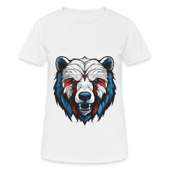 Eisbär Portrait Polar bär - Frauen T-Shirt atmungsaktiv - Weiß - Vorne - AI Model Female 172 dark (172cm)