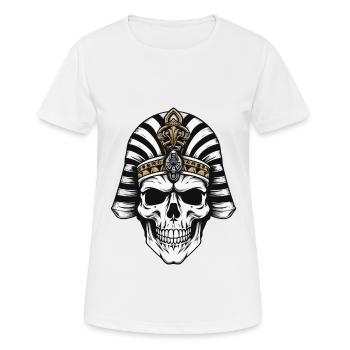 Pharao Totenkopf - Frauen T-Shirt atmungsaktiv - Weiß - Vorne - AI Model Female 172 dark (172cm)