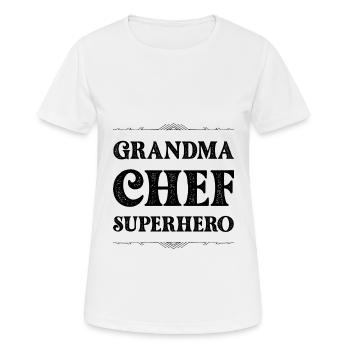 Grandma Superhero - Women's Breathable T-Shirt - white - Front - AI Model Female 172 dark (172cm)