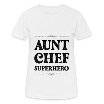 Aunt Superhero - Women's Breathable T-Shirt - white - Front - AI Model Female 172 dark (172cm)
