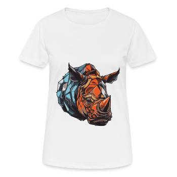 Nashorn Kopf - Frauen T-Shirt atmungsaktiv - Weiß - Vorne - AI Model Female 172 dark (172cm)