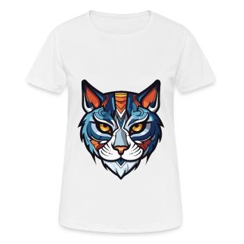 Tête de chat - T-shirt respirant Femme - blanc - Devant - AI Model Female 172 dark (172cm)