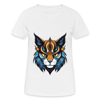 Tête de symbole de chat - T-shirt respirant Femme - blanc - Devant - AI Model Female 172 dark (172cm)