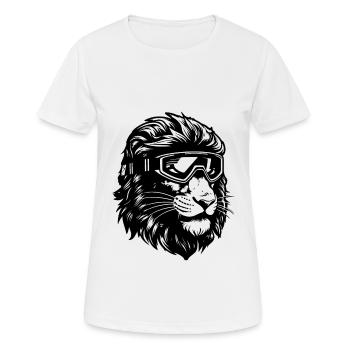 Lion Ski Goggles - Women's Breathable T-Shirt - white - Front - AI Model Female 172 dark (172cm)