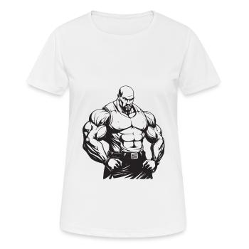 Bodybuilder Muscles Workout Gym - T-shirt respirant Femme - blanc - Devant - AI Model Female 172 dark (172cm)