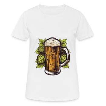 Bierglas Hopfen Malz Bier - Frauen T-Shirt atmungsaktiv - Weiß - Vorne - AI Model Female 172 dark (172cm)