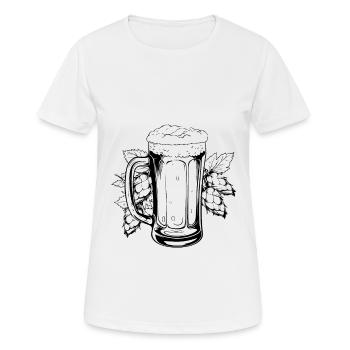 Bierglas Hopfen Malz Bier - Frauen T-Shirt atmungsaktiv - Weiß - Vorne - AI Model Female 172 dark (172cm)