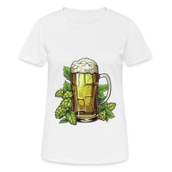 Beer Glass Hops Beer - Women's Breathable T-Shirt - white - Front - AI Model Female 172 dark (172cm)