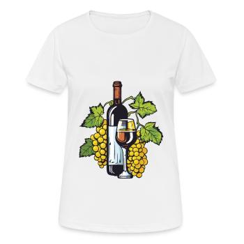 Verre à vin VinRaisins Vin - T-shirt respirant Femme - blanc - Devant - AI Model Female 172 dark (172cm)