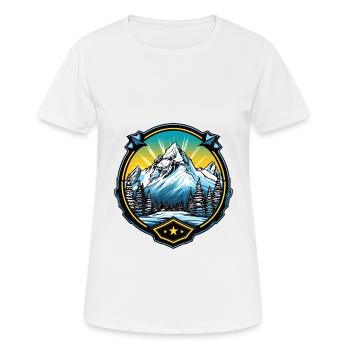 Alpen Berge Symbol - Frauen T-Shirt atmungsaktiv - Weiß - Vorne - AI Model Female 172 dark (172cm)