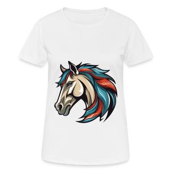 Horse Head - Women's Breathable T-Shirt - white - Front - AI Model Female 172 dark (172cm)