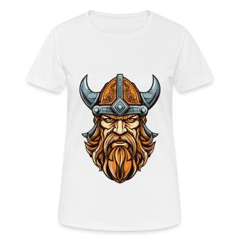 Casque de tête de Viking Warrior Odin - T-shirt respirant Femme - blanc - Devant - AI Model Female 172 dark (172cm)