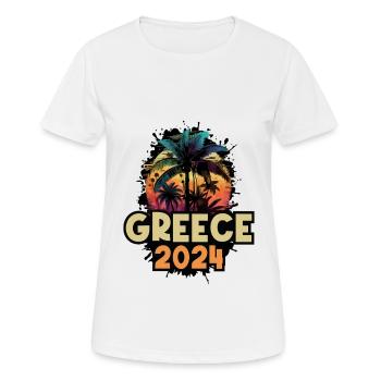 Greece 2024 Urlaub Spruch - Frauen T-Shirt atmungsaktiv - Weiß - Vorne - AI Model Female 172 dark (172cm)