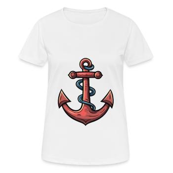 Anker Symbol Hafen - Frauen T-Shirt atmungsaktiv - Weiß - Vorne - AI Model Female 172 dark (172cm)