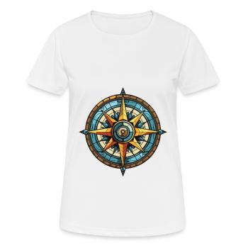 Compass Symbol Signpost Travel - Women's Breathable T-Shirt - white - Front - AI Model Female 172 dark (172cm)
