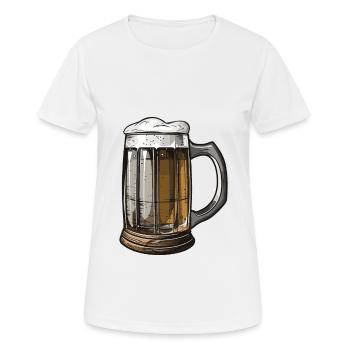 Bier Saufen Malz Symbol - Frauen T-Shirt atmungsaktiv - Weiß - Vorne - AI Model Female 172 dark (172cm)