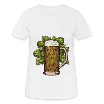 Bierglas Hopfen Malz Bier - Frauen T-Shirt atmungsaktiv - Weiß - Vorne - AI Model Female 172 dark (172cm)