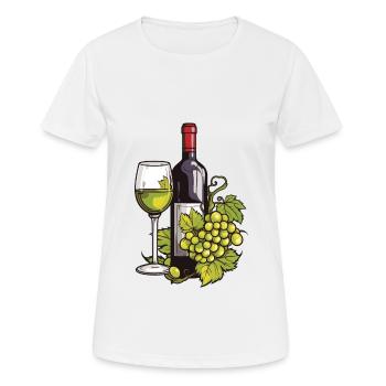 Verre à vin VinRaisins Vin - T-shirt respirant Femme - blanc - Devant - AI Model Female 172 dark (172cm)