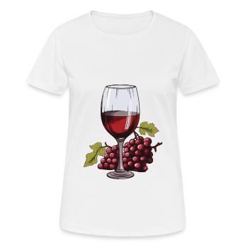 Wine Glass Grapes Wine - Women's Breathable T-Shirt - white - Front - AI Model Female 172 dark (172cm)