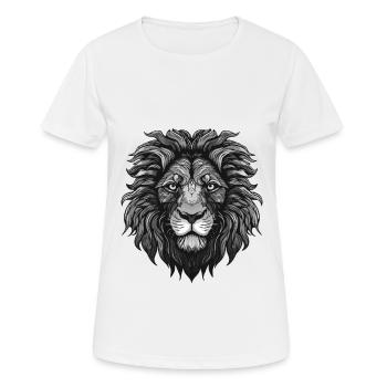Lion Animal Head - Women's Breathable T-Shirt - white - Front - AI Model Female 172 dark (172cm)