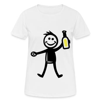 Drinking Bottle of Beer - Women's Breathable T-Shirt - white - Front - AI Model Female 172 dark (172cm)