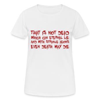 That is not dead which can eternal lie (Cthulhu) - Frauen T-Shirt atmungsaktiv - Weiß - Vorne - AI Model Female 172 dark (172cm)