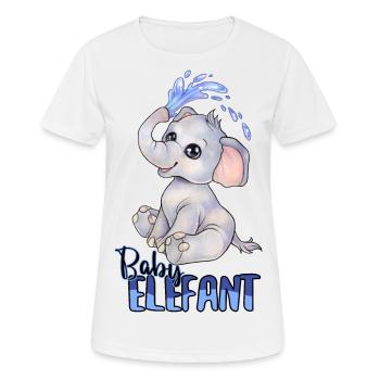 Niedlicher Baby Elefant mit Wasserfontäne - Frauen T-Shirt atmungsaktiv - Weiß - Vorne - AI Model Female 172 dark (172cm)