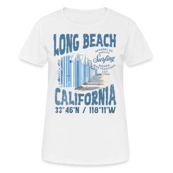 Long beach surfing goods 3 - Women's Breathable T-Shirt - white - Front - AI Model Female 172 dark (172cm)