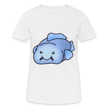 Blauer Blobfisch - Frauen T-Shirt atmungsaktiv - Weiß - Vorne - AI Model Female 172 dark (172cm)