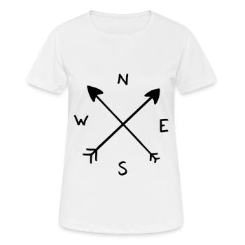 aiguille du compas - T-shirt respirant Femme - blanc - Devant - AI Model Female 172 dark (172cm)