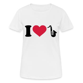 Saxophon - Frauen T-Shirt atmungsaktiv - Weiß - Vorne - AI Model Female 172 dark (172cm)