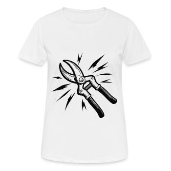 Cool garden shears design for the gardener - Women's Breathable T-Shirt - white - Front - AI Model Female 172 dark (172cm)