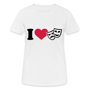 Theater - Frauen T-Shirt atmungsaktiv - Weiß - Vorne - AI Model Female 172 dark (172cm)