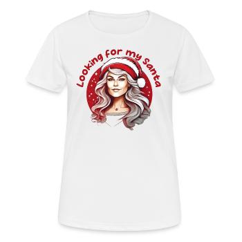 Christmas Shirt - Looking for my Santa - Women's Breathable T-Shirt - white - Front - AI Model Female 172 dark (172cm)