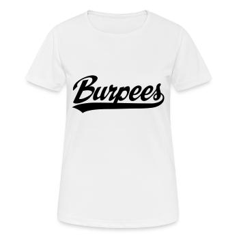 Burpees - Frauen T-Shirt atmungsaktiv - Weiß - Vorne - AI Model Female 172 dark (172cm)