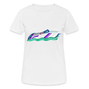 Racing boat or speedboat for the budding captain - Women's Breathable T-Shirt - white - Front - AI Model Female 172 dark (172cm)