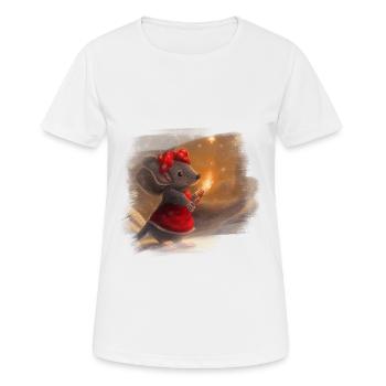 Maus Weihnachtsgeschenk - Frauen T-Shirt atmungsaktiv - Weiß - Vorne - AI Model Female 172 dark (172cm)