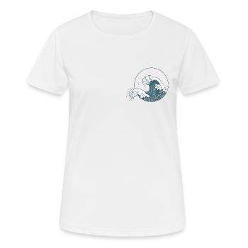 Surf AF Surfer irony on the Japanese wave - Women's Breathable T-Shirt - white - Front - AI Model Female 172 dark (172cm)