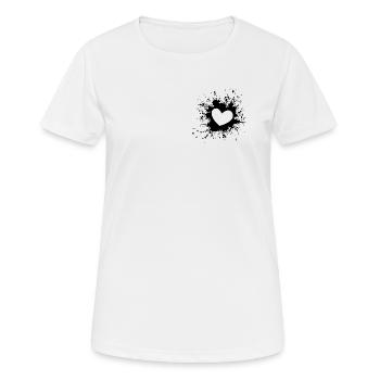 Tache de cœur, tache d’encre, cœur d’encre - T-shirt respirant Femme - blanc - Devant - AI Model Female 172 dark (172cm)
