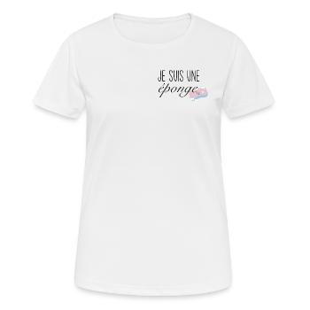 Je suis une éponge - T-shirt respirant Femme - blanc - Devant - AI Model Female 172 dark (172cm)