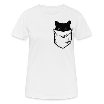 Tasche schwarze Katze - Frauen T-Shirt atmungsaktiv - Weiß - Vorne - AI Model Female 172 dark (172cm)
