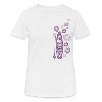 La vie est meilleure sur une planche à pagaie - rose - T-shirt respirant Femme - blanc - Devant - AI Model Female 172 dark (172cm)