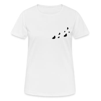 Fliegende Schmetterlinge - Frauen T-Shirt atmungsaktiv - Weiß - Vorne - AI Model Female 172 dark (172cm)